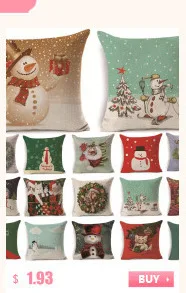 1Pcs 43*43cm Christmas Deer Gifts Pattern Cotton Linen Throw Pillow Cushion Cover Car Home Sofa Decorative Pillowcase 40483