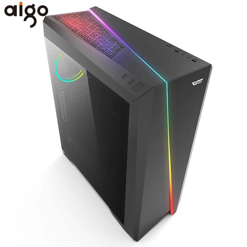 Aigo Flash PC компьютерный игровой чехол ATX Mid-Tower USB 3,0 порты окна из закаленного стекла чехол для компьютера шасси 120 мм вентиляторы RGB