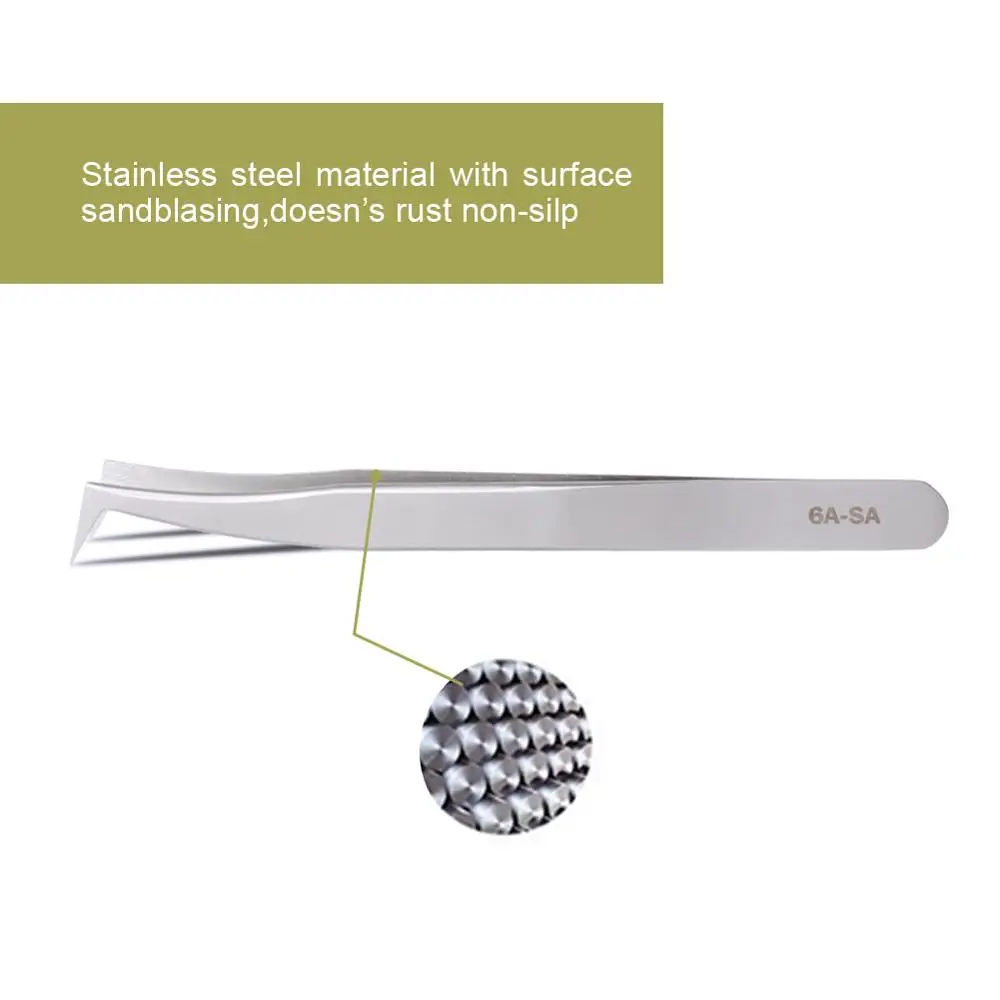 Volume Lash Tweezer Easy Fanning Lashes Tweezers for Extension Builing Tools with PU Brown Leather Packing 4