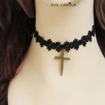 

Princess sweet lolita necklace Harajuku collapsibility cross lace collar necklace short necklace gothic accessories JL-163