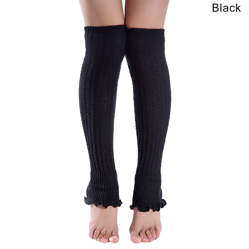 

LOOZYKIT Women's Socks Knitted Wool Ruffled Fashion Warm Knee Pads Leggings Socks Ruffled fashion warm knee pads leggings