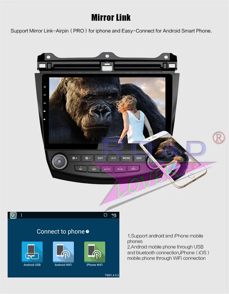 Clearance Roadlover Android 8.1 Car Multimedia  Player For Honda Accord 2004 2005 2006 Stereo GPS Navigation Radio Magnitol 2 Din NO DVD 21
