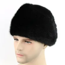 Зимняя новая мужская натуральная полностью из норки меховая шапка для сохранения тепла сплошной цвет высококачественные шапки ручной работы