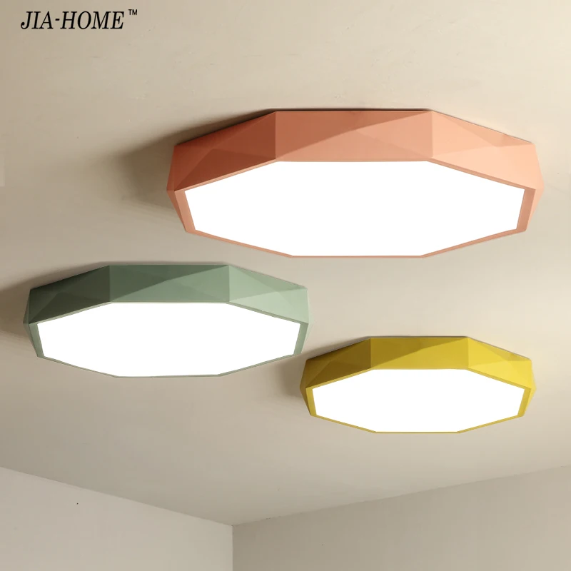 

Ceiling Lights Macaron five color personality Indoor Lighting Ceiling Lamp Fixture For Living Room Bedroom round corridor lamp