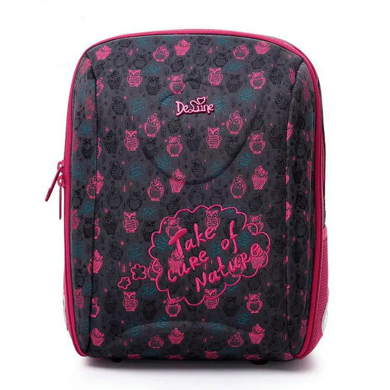 

New Fashion Delune Children School Bag High Quality Nylon Kids Orthopedic Design Cartoon Backpack Boys Girls Large Backpack