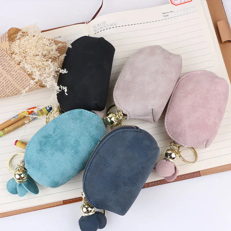 Fashion Ladies PU Leather Mini Wallet Card Key Holder Zip Coin Purse Floral Pendant Clutch Bag Small Handbag Bag
