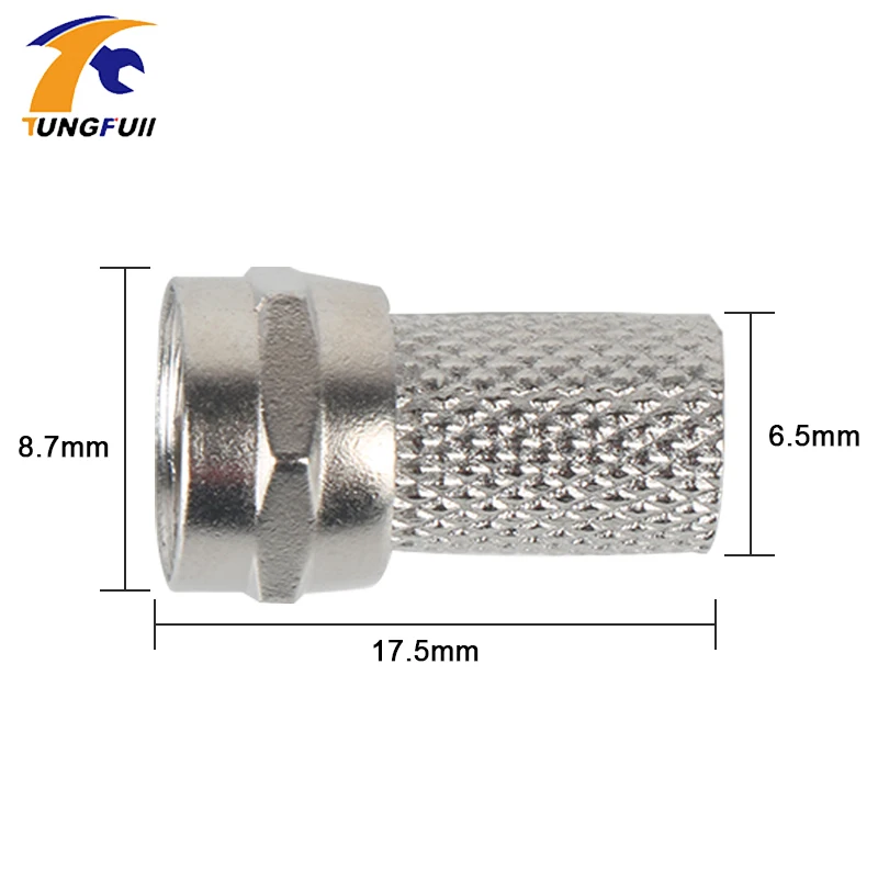 Новый Медный закручивающийся коаксиальный кабель Tungfull RG6 F разъем