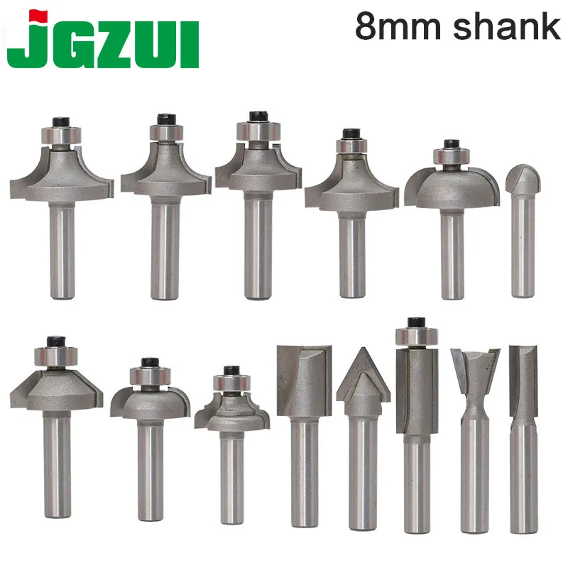 

1pcs 8mm Shank wood router bit Straight end mill trimmer cleaning flush trim corner round cove box bits tools Milling Cutter RCT