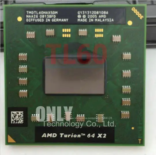Shipping free cpu laptop Turion TL-60 CPU 1M Cache/2.0GHz/Socket S1/Dual-Core Laptop processor tl60 TL 60