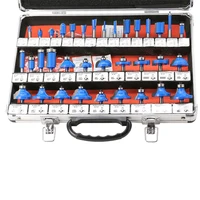 עץ ידית 35Pcs / סט 1 / ידית 4In ווד נתב Bit מיל חריטה Trim כרסום מעבדי עץ קאטר גוזם מתאם (3)