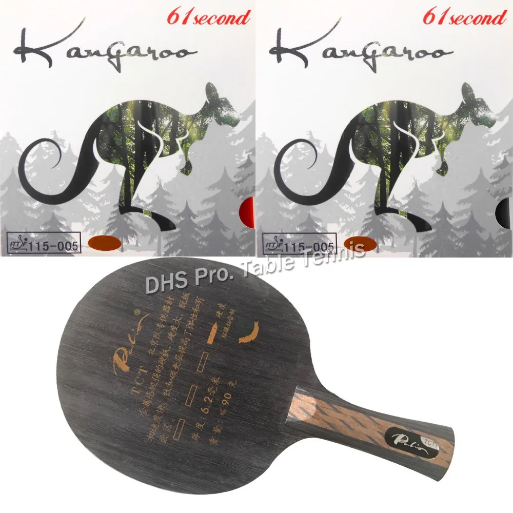 

Pro Combo Racket Palio TCT blade with 2x 61second kangaroo rubber with sponge