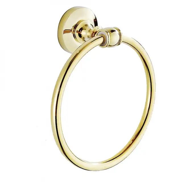Antique Gold Polished Towel Ring Solid Br Simple Wall Antique Gold Polished Towel Ring Solid Br Simple Wall Mounted Holder Round Base For
