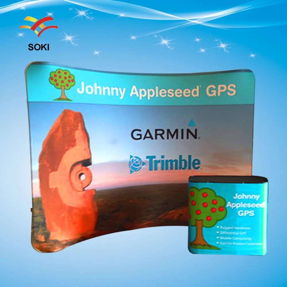 Display Stand Tension Fabric Trade Show Display 10ft Straight/Curved Exhibition Adertising Stand with Printing(Only backwall)