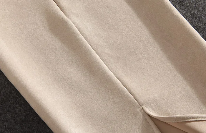 AISIYIFUSHI замшевая миди-юбка-карандаш c высокой талией, эластичные юбка-карандаш Осенняя женские юбки Элегантная черная упаковка юбка плюс Размеры