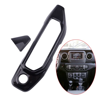 

CITALL Car Center AC Air Cobditioner Console Switch Panel Decoration Cover Carbon Fiber Black for Jeep Wrangler JL 2018 2019