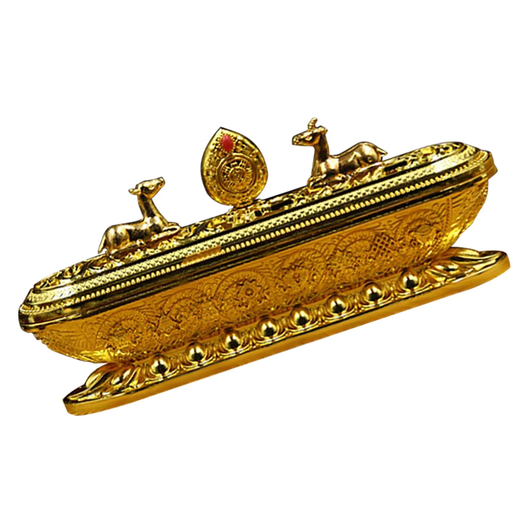 Alloy Incense Burner Holder Buddhism Censer Sandalwood Lotus Flower Censer for Home Office