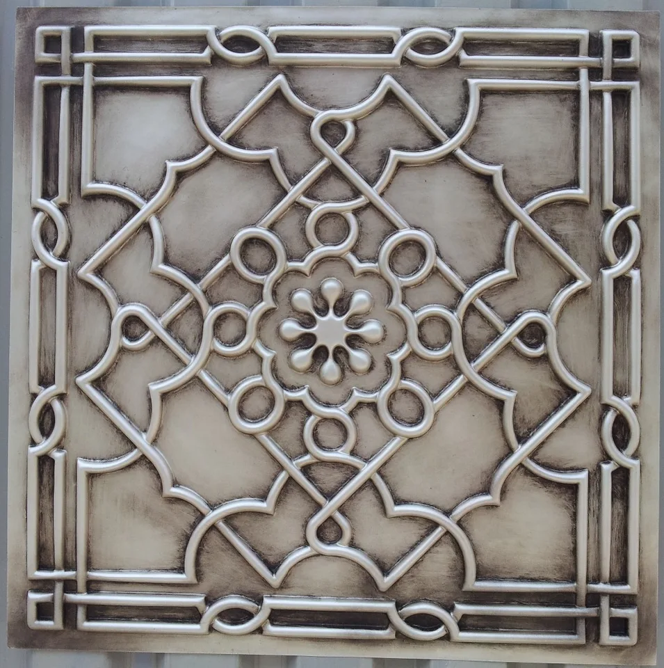 PL09 Finishing Antique White Faux Tin Ancient Ceiling Tiles - PL09 Finishing Antique White Faux Tin Ancient Ceiling Tiles