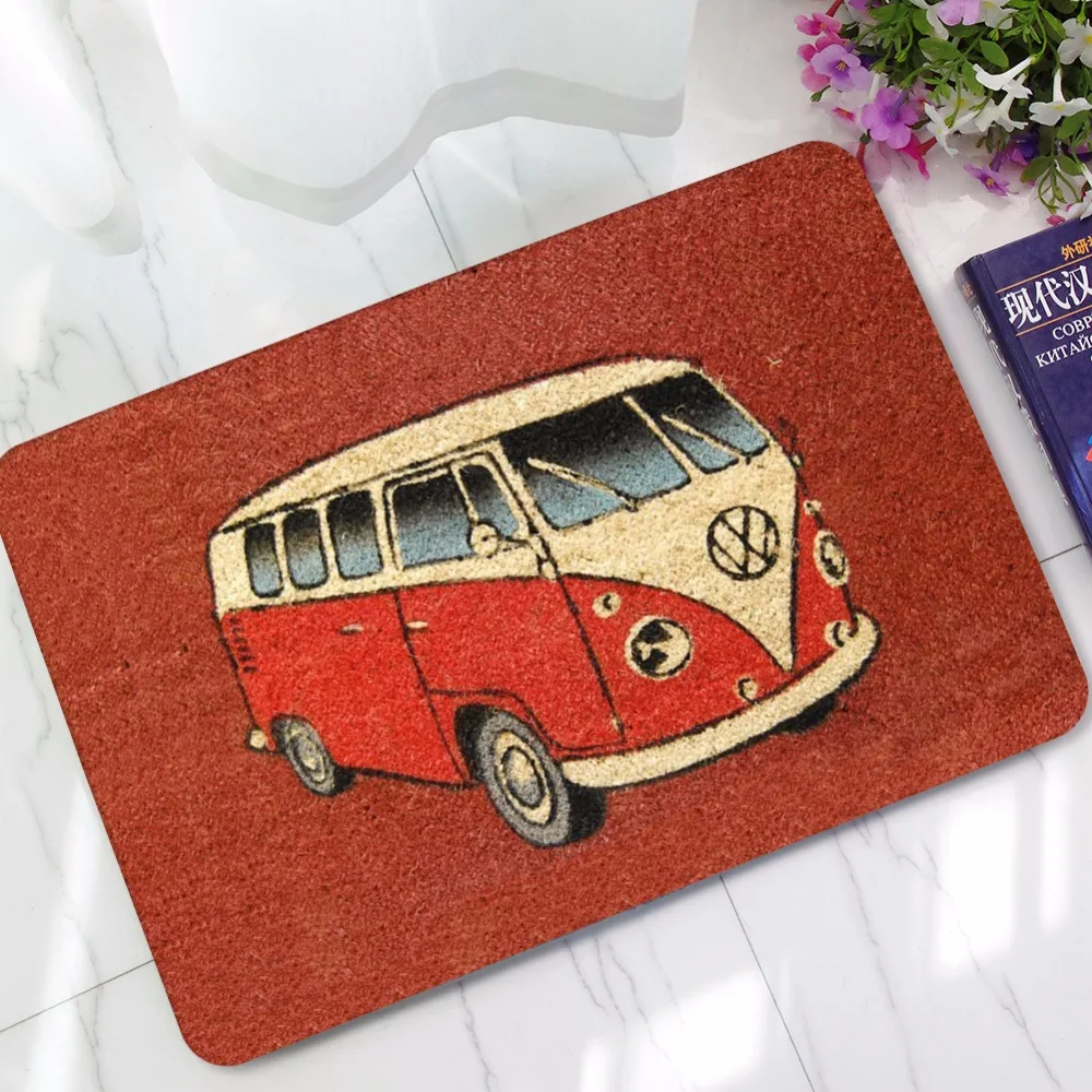 

CAMMITEVER Carpet Anti-slip Floor Mat Cartoon Bus Home Rugs Print Bathroom Kitchen Door Mat