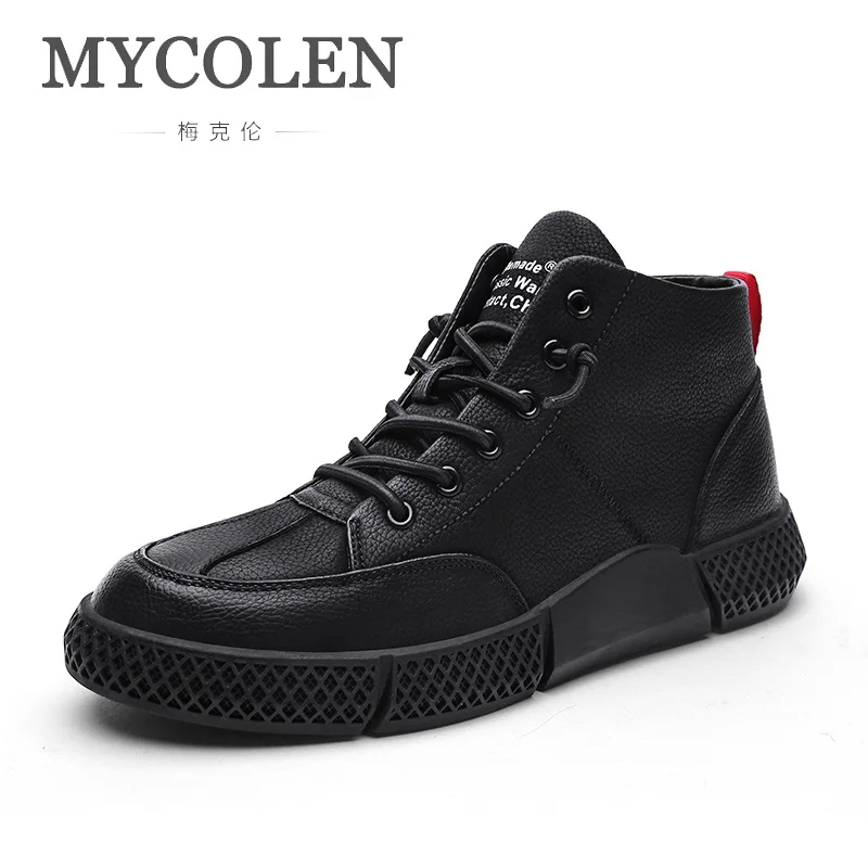 

MYCOLEN 2018 Men Fashion Handmade High-Top Shoes Comfortable High Quality Casual Shoes Men Casual Shoes Male Shoes Adult