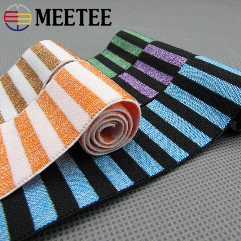 

2Meters Stripe Elastic Bands 40mm Elastic Webbing Ribbbons Clothing Bags Trousers Elastic Rubber Webbing DIY Sewing Accessories