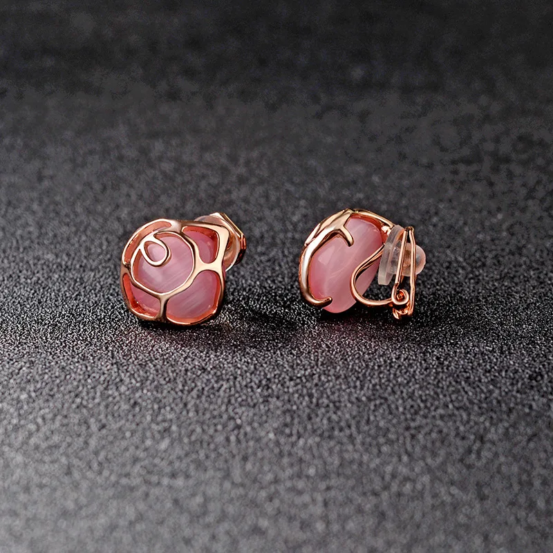 11.11 Cute Clip On Earrings for Girls Latest Opal Jewellery Flower