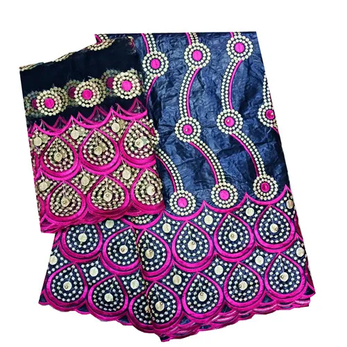 

2018 July the latest getnzer lace fabric high quality african bazin riche lace fabric with headcrap for women dress A32J191