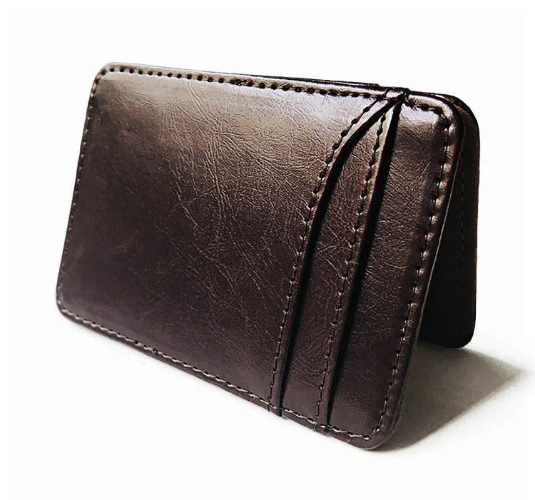 KUDIAN BEAR, тонкий кожаный мужской кошелек, волшебный, брендовый, дизайнерский, мужской кошелек, держатель для карт, корейский, двойные зажимы для денег, BID259, PM49