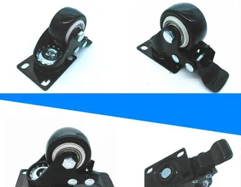 

4PCS Black 1.5'' Rubber Swivel Casters Office Sofa Chair Furniture Universal Brake Wheels