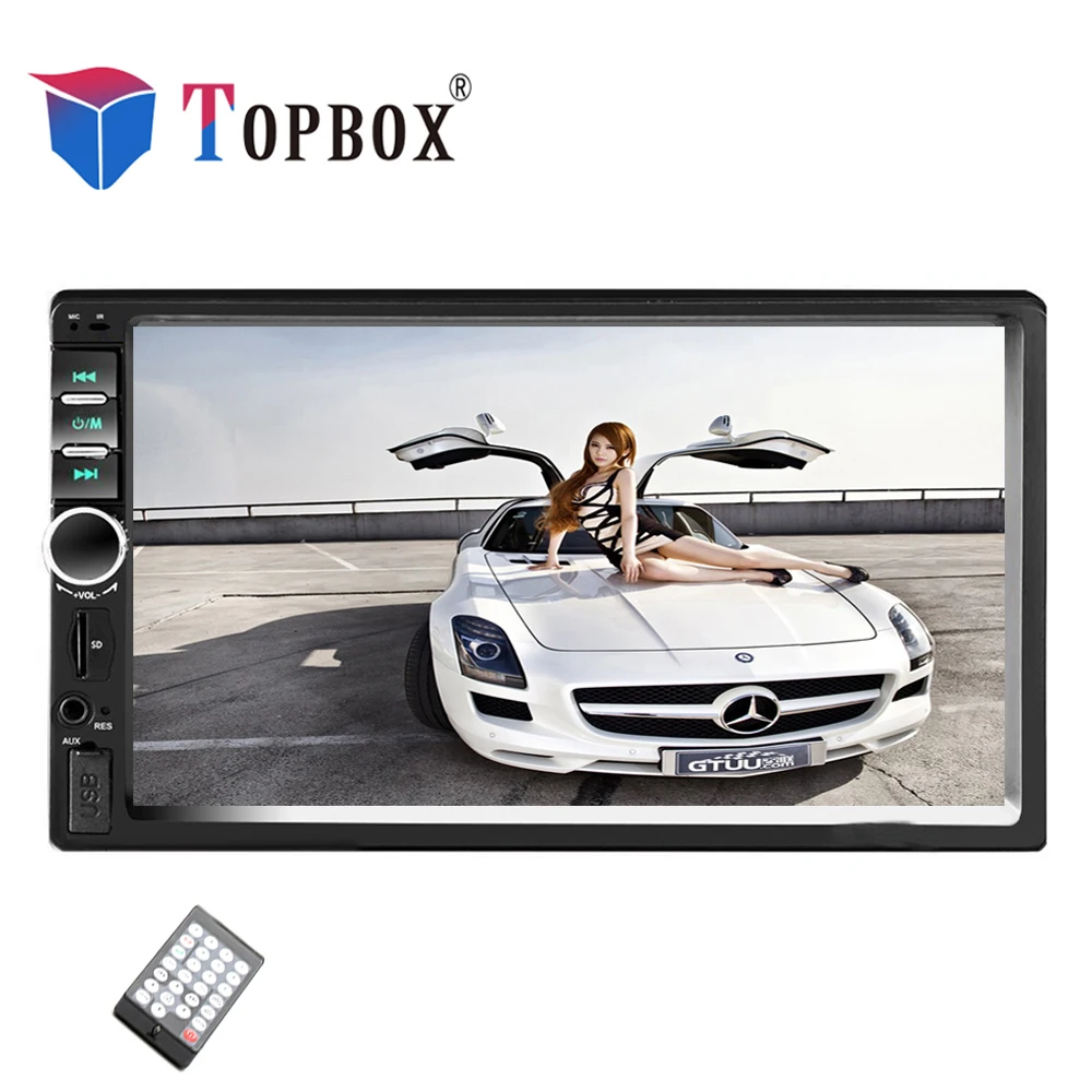 

Topbox 2Din Car Radio Bluetooth 2din Car Multimedia Player 7" HD Touch Autoradio MP5 USB Audio Stereo With Car Backup Monitor