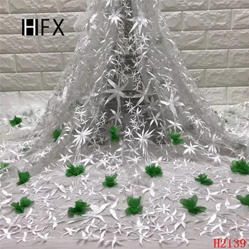 

African Lace Fabrics High Quality 2019 French Embroidery 3D Lace Fabric For Nigerian Party Dress H2139-1