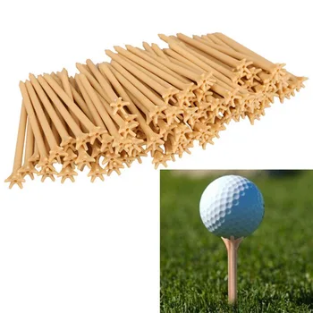 

100Pcs Plastic Wheat Golf Tees Pack Professional Frictionless Golf Tees 70mm