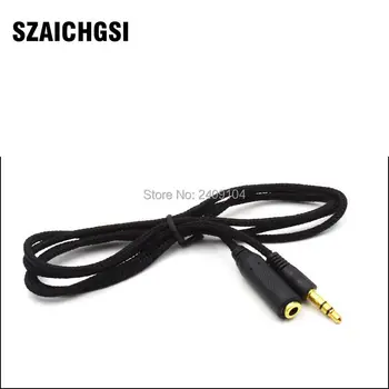 

SZAICHGSI 1.5m 3.5 Male To 3.5 Female braided Audio Extension Cable For Plug Jack Stereo Headphone Car AUX M/F wholesale 100pcs