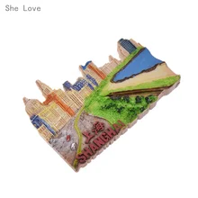 She Love Смола 3D магнит на холодильник Шанхай архитектура наклейка на холодильник туристический подарок сувенирное украшение
