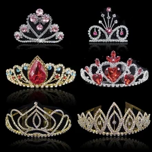 Хрустальные диадемы принцессы и короны, Золотая повязка на голову, стразы, свадебная диадема, гребень, свадебные аксессуары для волос, подарок, модные украшения для волос