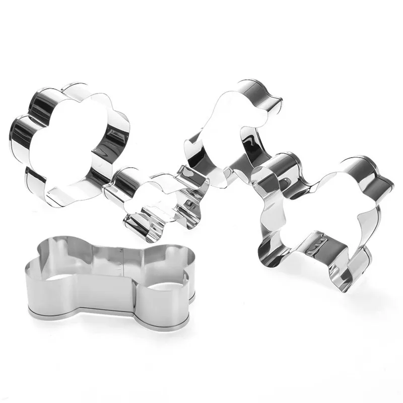 6 Styles Metal Pet Dog Bone Paw Cookie Cutter Mold Cute Cat Shape Mould DIY Fondant Sugarcraft Pastry Biscuit 3D Baking Mold