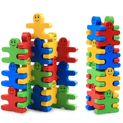 16 шт. Детские деревянные игрушки баланс игры строительные блоки кирпичи Ранние развивающие игрушки для Детский подарок