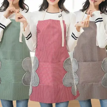 

Adjustable Buckle Straps Oil-proof Cooking Apron With Double-side Hand Wiping Oxford Cloth Pocket For Baking BBQ Kitchen