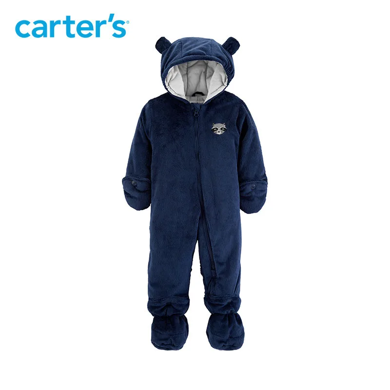 Carters autumn winter overalls baby girl cute bear ears hooded long sleeve footies jumpsuit newborn baby boy clothes CL218K38