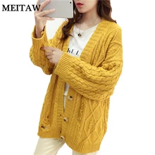 Осенне-зимний женский кардиган, свитер, повседневный вязаный кардиган с длинными рукавами и пуговицами, винтажная Свободная верхняя одежда, Женское пальто, Топ