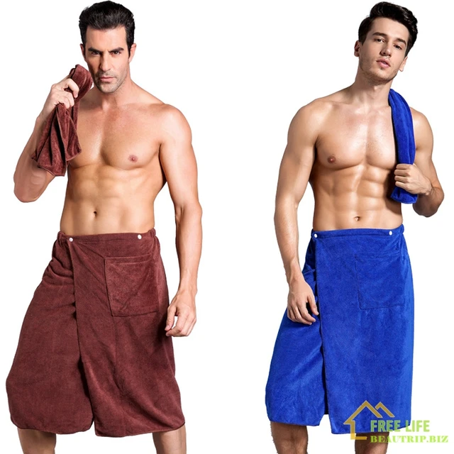 Wearable Magic BF Bath Towel with Pocket Swimming Soft Beach Blanket Shower Skirt Sports Gym Towels Sheet Swim Set for Adult Man