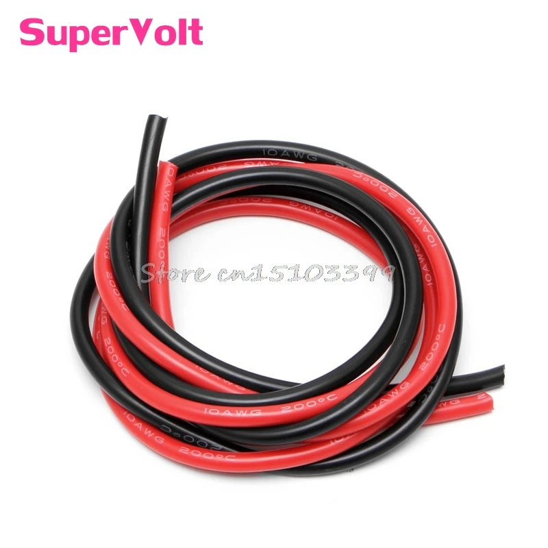 10 AWG Gauge Wire Silicone Flexible Copper Stranded Cables For RC Black Red G08 Drop ship 10 AWG Gauge Wire Silicone Flexible Copper Stranded Cables For RC Black Red G08 Drop ship