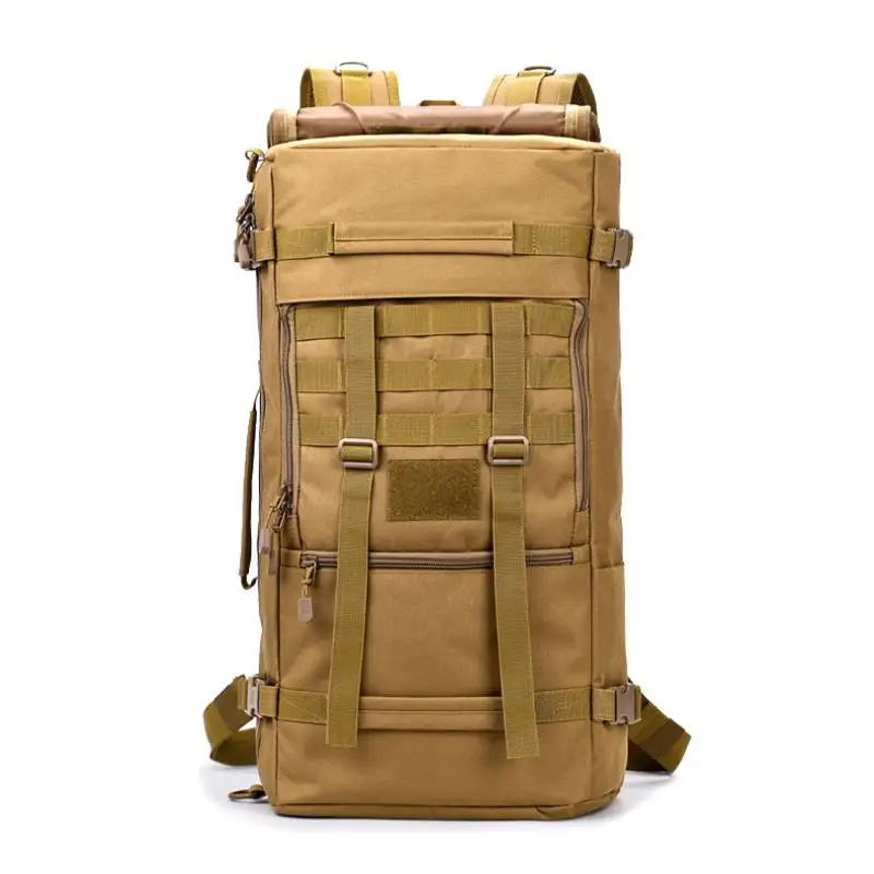 

50L Backpack Large Capacity Polyester Oxford Cloth Lightweight Breathable Waterproof Zipper Double Single Mountaineering Bag