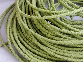 

Free shipping ,Bulk 50m/lot 3mm fashion Natural braided cord Genuine Leather Cord Fit Jewelry Making A-2592