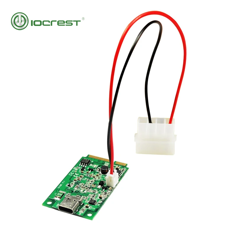 IOCREST ASM1142 чипсет Mini PCI Express на 1 порт USB3.1 type-C хост плата контроллера расширения с 2pin подключение питания