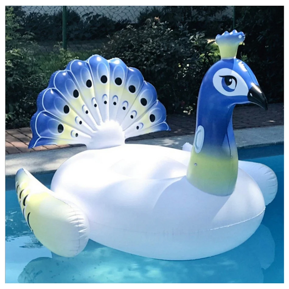 

Air Inflation Peacock Swimming Rings Waterborne Adult Sitting To Lie Down Environmental Protection PVC Beautiful Convenience