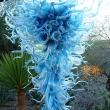 Современное искусство синего цвета итальянский дизайн открытый канделябр из муранского стекла Освещение