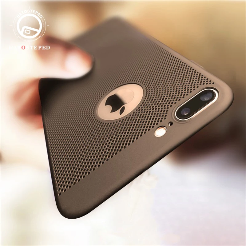

Hollow Heat Dissipation Cases For IPhone 7 Ultra Thin Protective Case for iPhone 6 6s 7plus 8 8plus X Matte business phone case