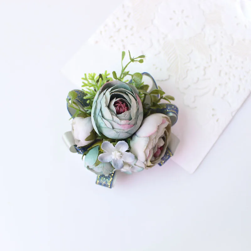 Wrist Corsage Bracelet wrist flowers artificial flowers rose  (1)