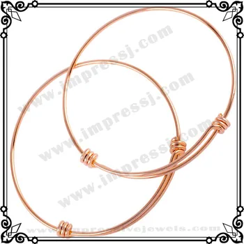 

IJB0214 5pcs/lot DIY jewelry PVD Color Stainless Steel Bracelets Adjustable Expandable Wire Bangle Bracelet wholesale