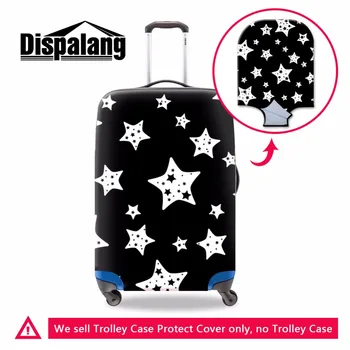 

Black Green Purple Star print elastic polyester travel luggage cover geometric spandex waterproof Baggage Cover travel accessory